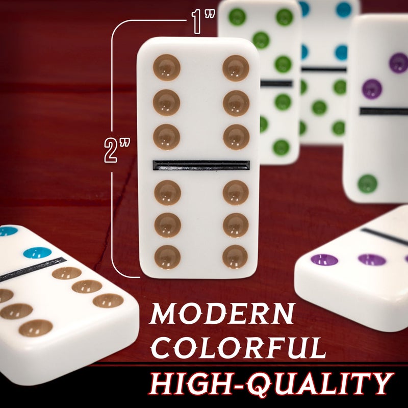 Front Porch Classics | Mexican Train Domino Set in Wooden Collector Box from Front Porch Classics for 2 to 8 Players Ages 8 and Up - Image 4